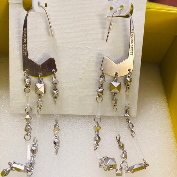 NWT Kendra Scott RARE & Retired Corza Earrings Silver Mix STUNNING! - Picture 9 of 15